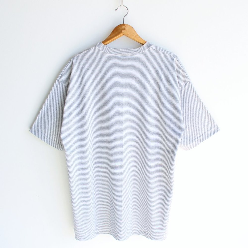 Vintage Quebec Canada Embroidered Grey Striped Tee - Picture 2 of 5